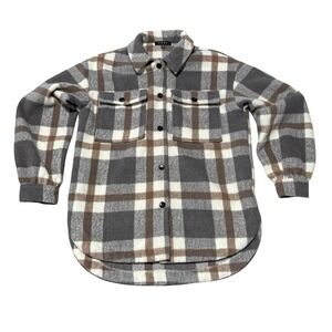 FORE Women's Plaid Flannel Shirt Jacket Button Down Wool Blend Medium 22 x 31